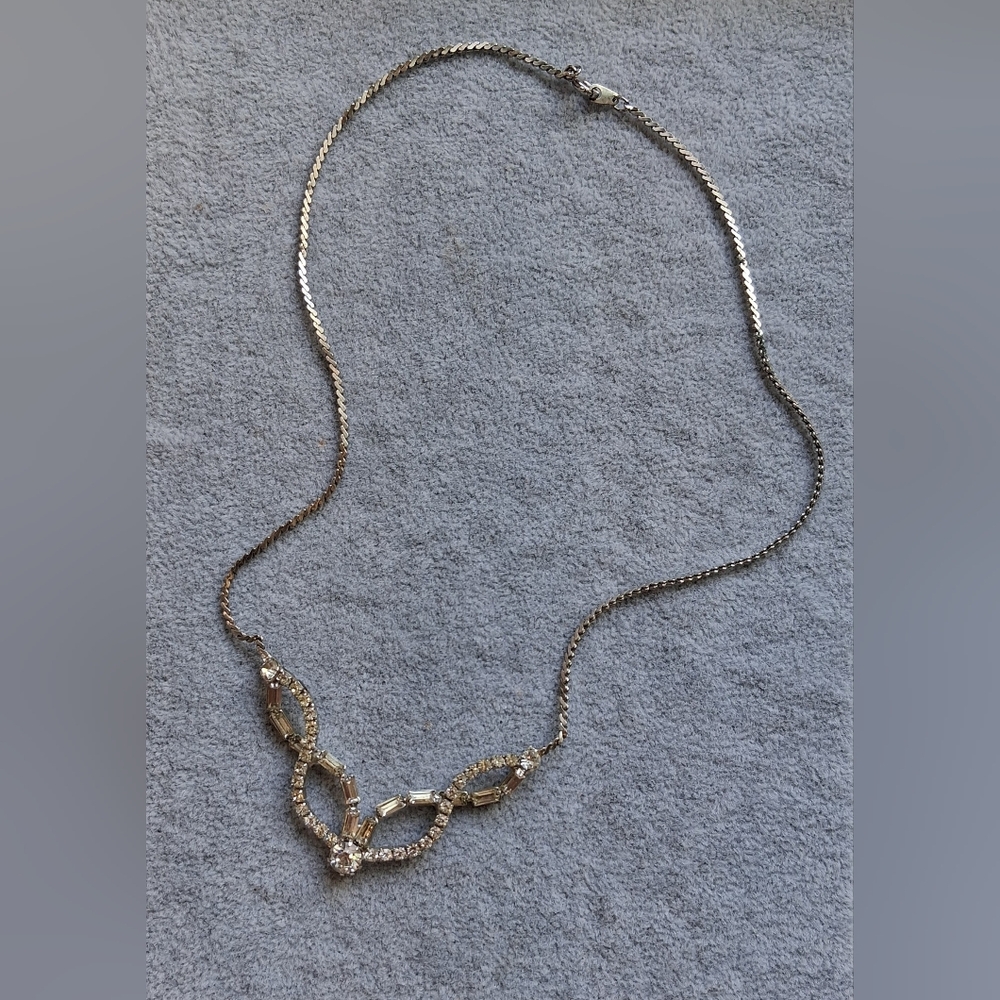 Vtg Rhinestone Necklace - Picture 3 of 3
